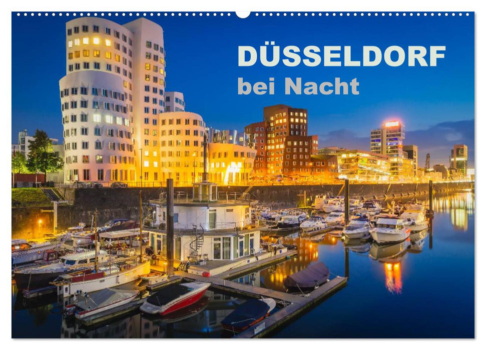 Düsseldorf bei Nacht (CALVENDO Wandkalender 2024)