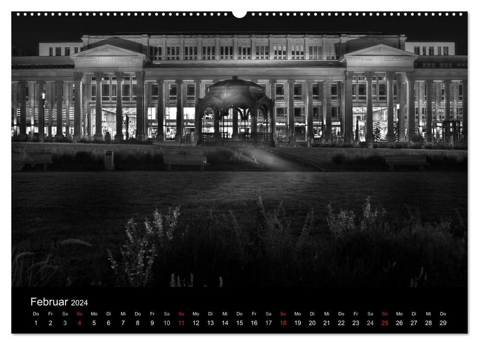 Stuttgart bei Nacht (CALVENDO Premium Wandkalender 2024)