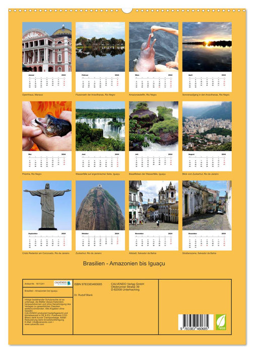 Brasilien - Amazonien bis Iguaçu (CALVENDO Premium Wandkalender 2024)