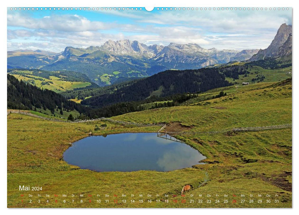 Vacances sur le Seiser Alm (calendrier mural CALVENDO 2024) 