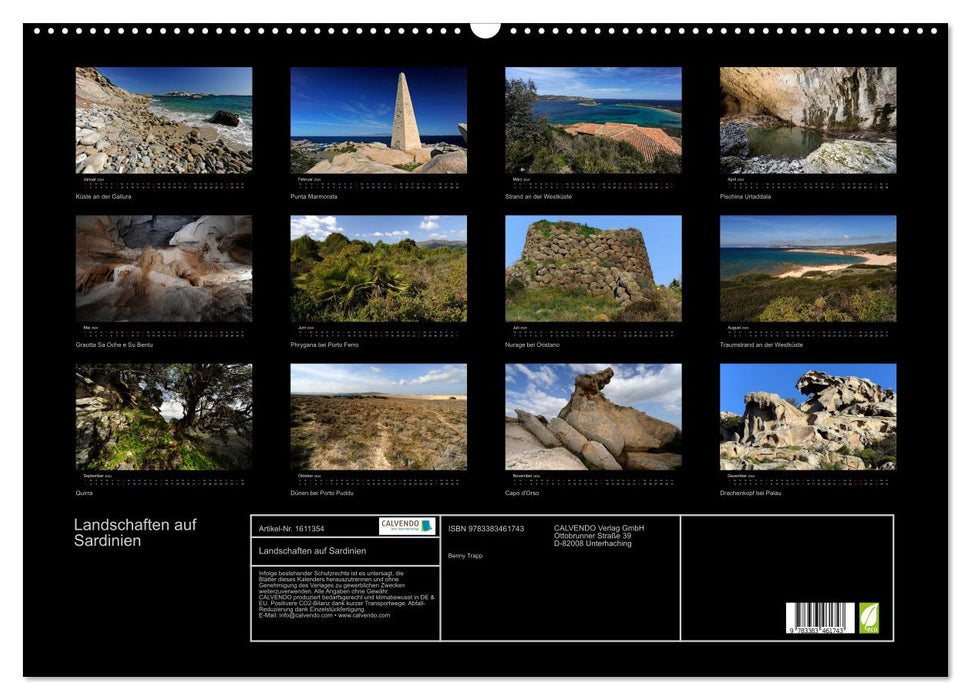 Landscapes in Sardinia (CALVENDO wall calendar 2024) 