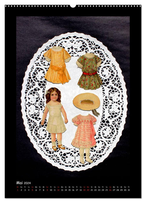 Nostalgic dress-up dolls made of paper (CALVENDO wall calendar 2024) 