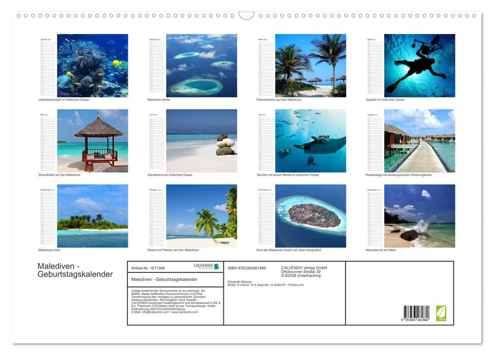 Maldives (CALVENDO wall calendar 2024) 