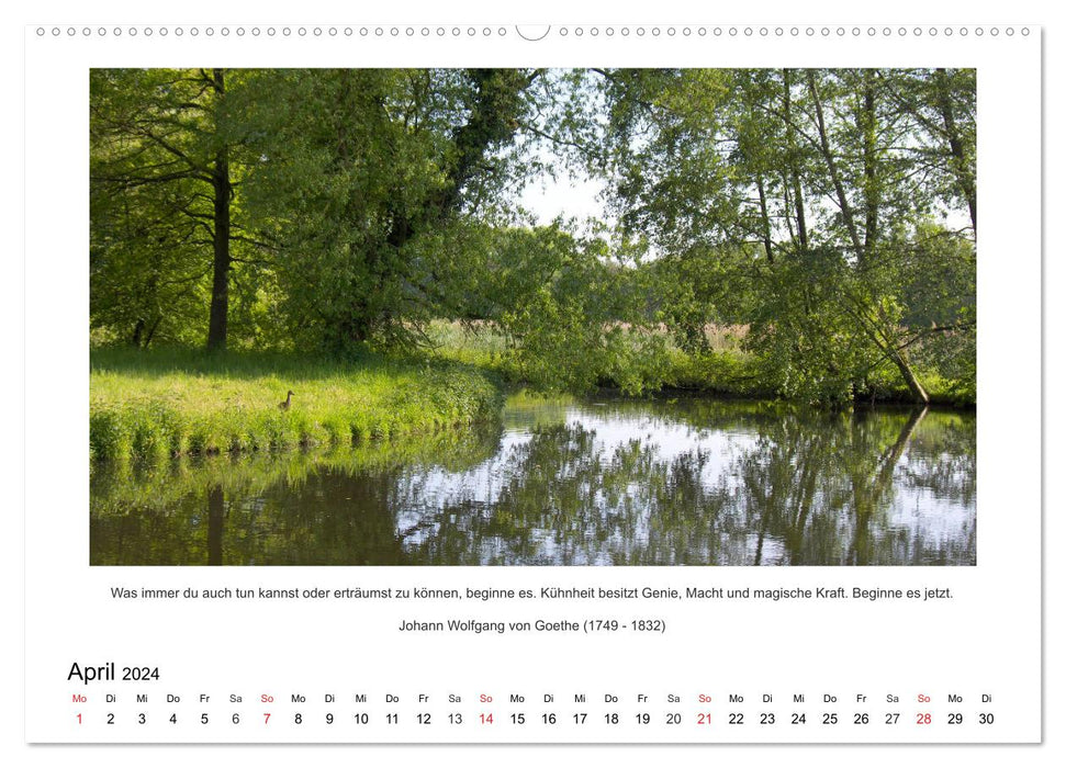 Der Naturkalender mit Zitaten und Sprüchen (CALVENDO Wandkalender 2024)
