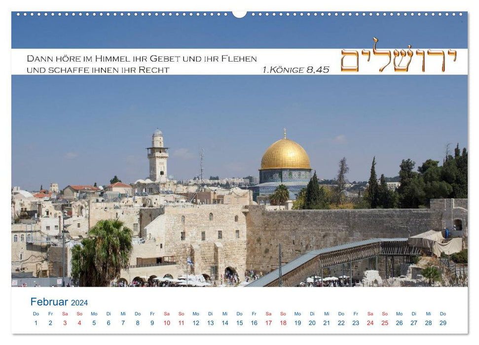 Jerusalem. Kalender mit Bibelworten (CALVENDO Premium Wandkalender 2024)