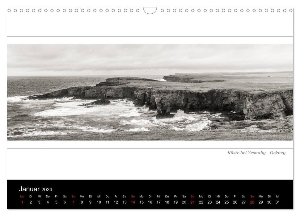 Ecosse noir et blanc (Calendrier mural CALVENDO 2024) 