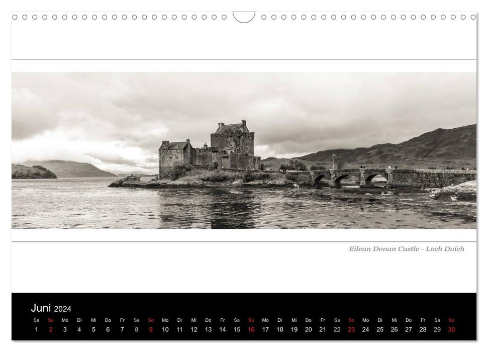 Ecosse noir et blanc (Calendrier mural CALVENDO 2024) 