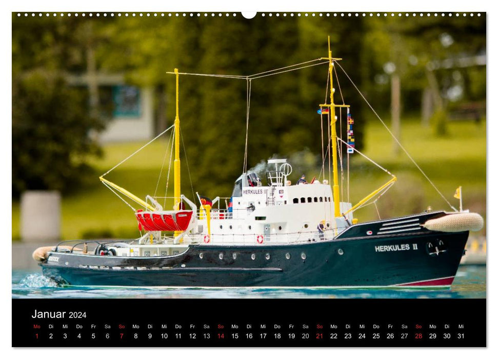 Maquettes de bateaux dans leur élément (Calendrier mural CALVENDO Premium 2024) 