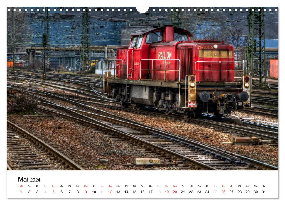 Sur les chemins de fer - la fascination des chemins de fer (calendrier mural CALVENDO 2024) 