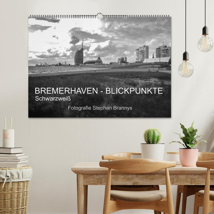 Bremerhaven - Blickpunkte Schwarzweiß (CALVENDO Wandkalender 2024)