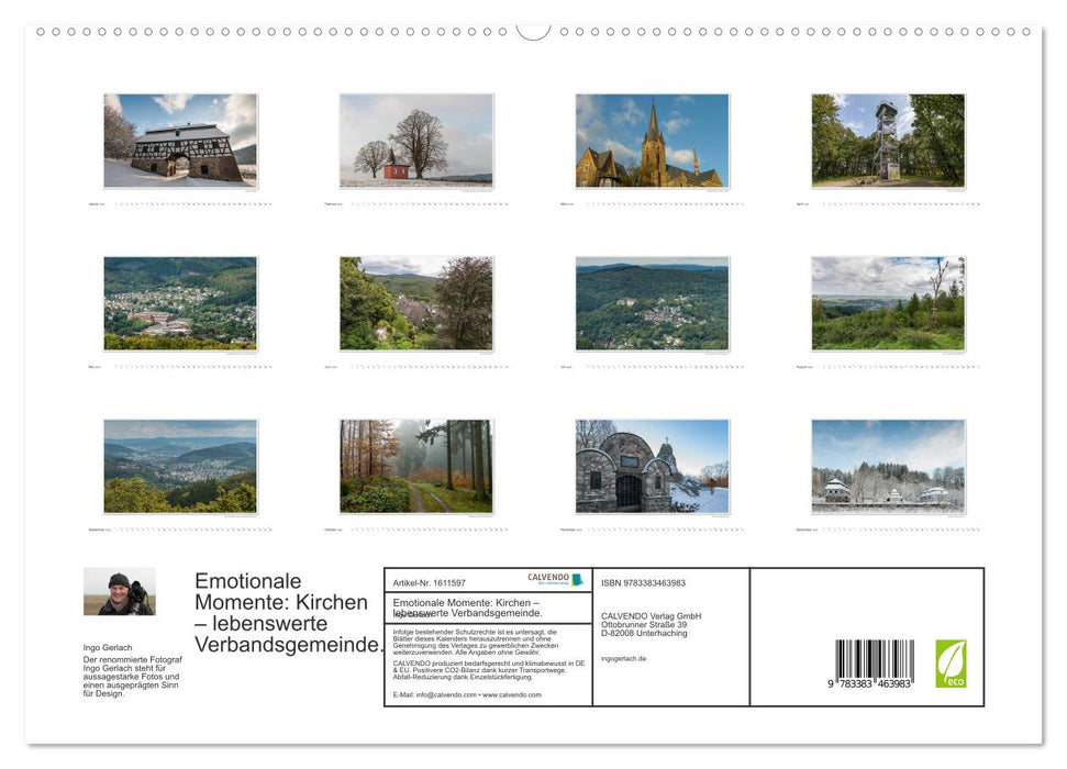 Emotionale Momente: Kirchen – lebenswerte Verbandsgemeinde. (CALVENDO Premium Wandkalender 2024)