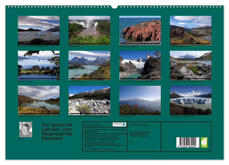 Von Iguazú bis Ushuaia - vom Regenwald bis Feuerland (CALVENDO Premium Wandkalender 2024)