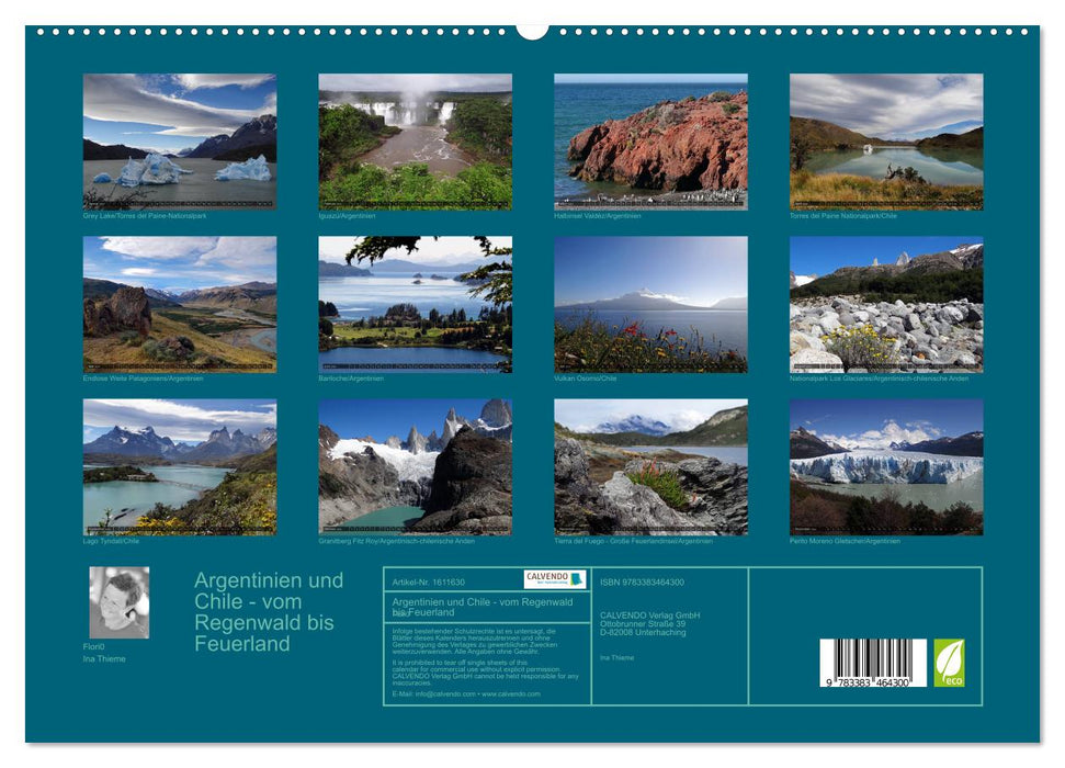 Argentinien und Chile - vom Regenwald bis Feuerland (CALVENDO Premium Wandkalender 2024)
