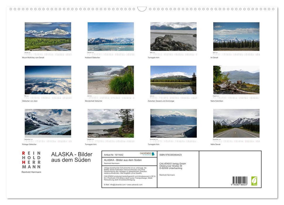 ALASKA - Images du sud (Calendrier mural CALVENDO 2024) 