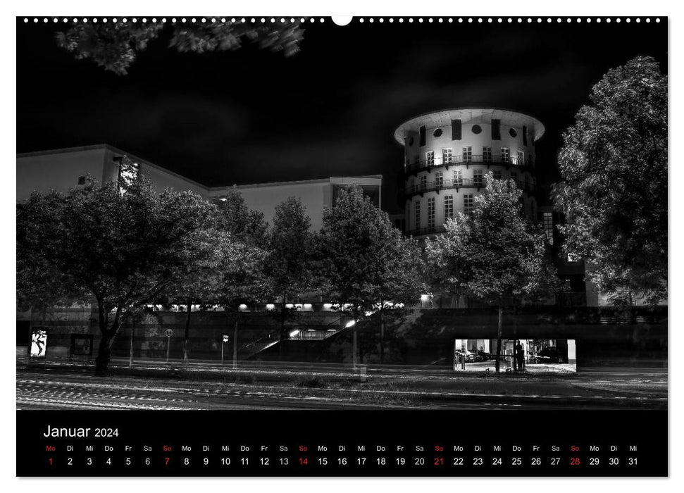 Stuttgart at night (CALVENDO wall calendar 2024) 