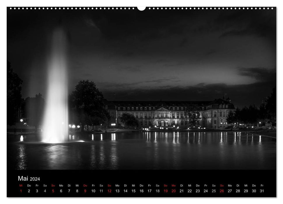 Stuttgart at night (CALVENDO wall calendar 2024) 