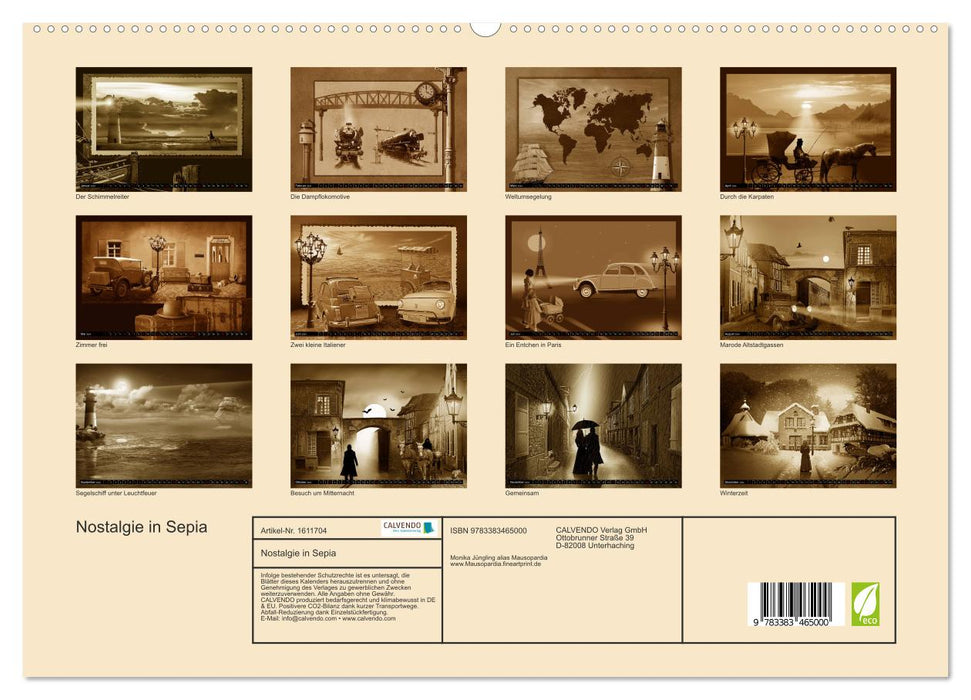 Nostalgie en sépia (Calvendo Premium Wall Calendar 2024) 