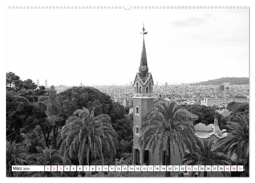 Barcelona Schwarz / Weiß Impressionen (CALVENDO Premium Wandkalender 2024)