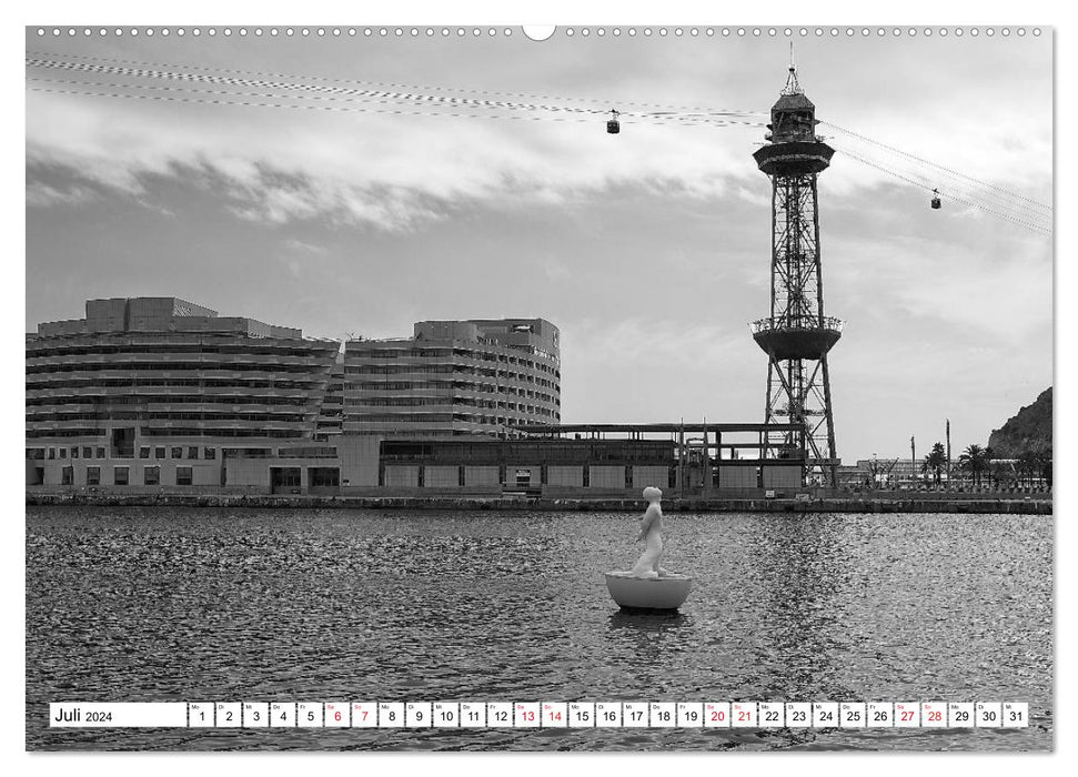 Barcelona Schwarz / Weiß Impressionen (CALVENDO Premium Wandkalender 2024)