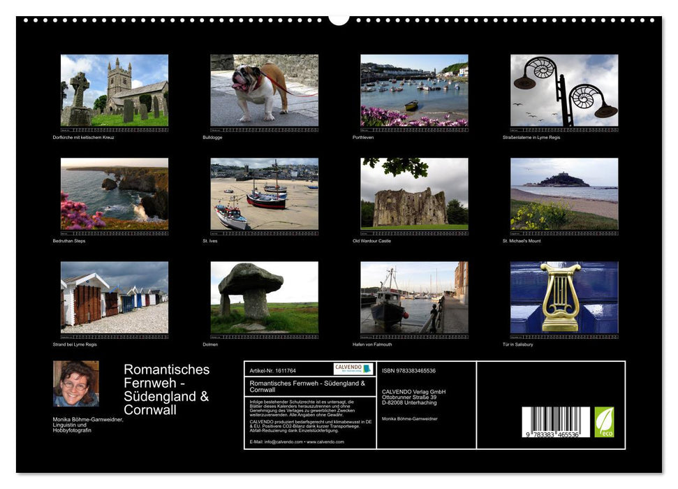 Romantic Wanderlust - Southern England &amp; Cornwall 2024 (CALVENDO Premium Wall Calendar 2024) 