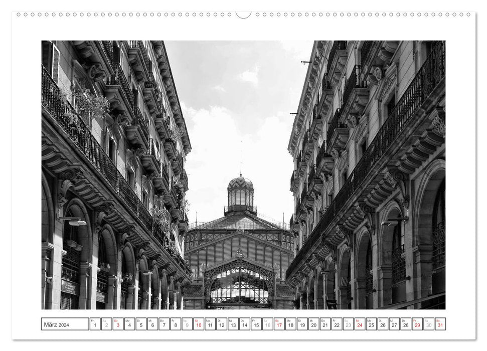 Barcelona Photographs in Black / White (CALVENDO Premium Wall Calendar 2024) 