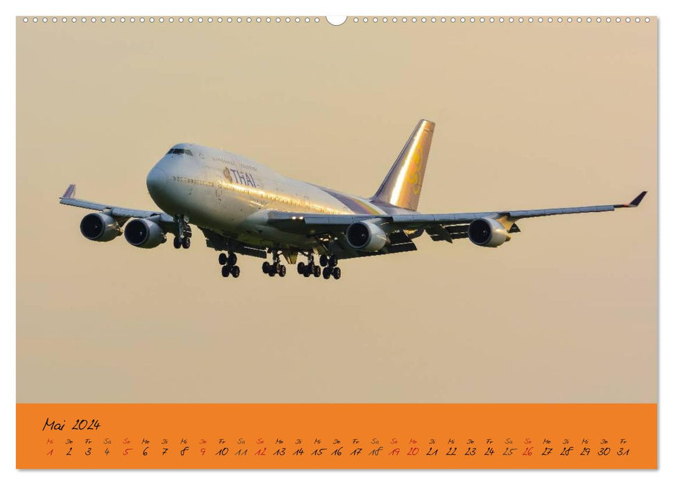 Flugzeuge im Abendlicht (CALVENDO Premium Wandkalender 2024)