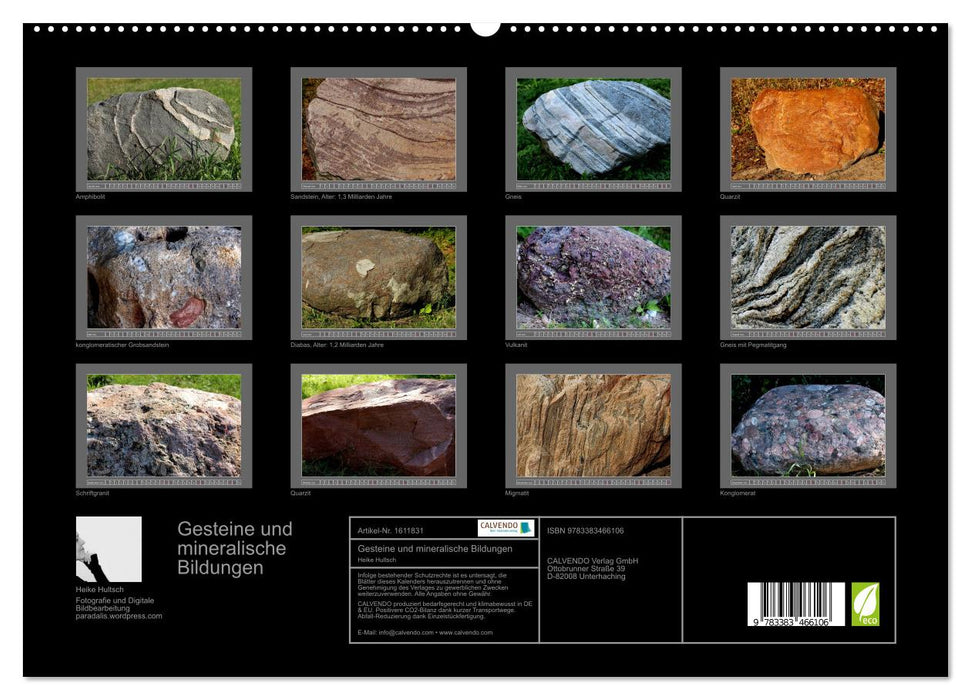 Gesteine und mineralische Bildungen (CALVENDO Premium Wandkalender 2024)