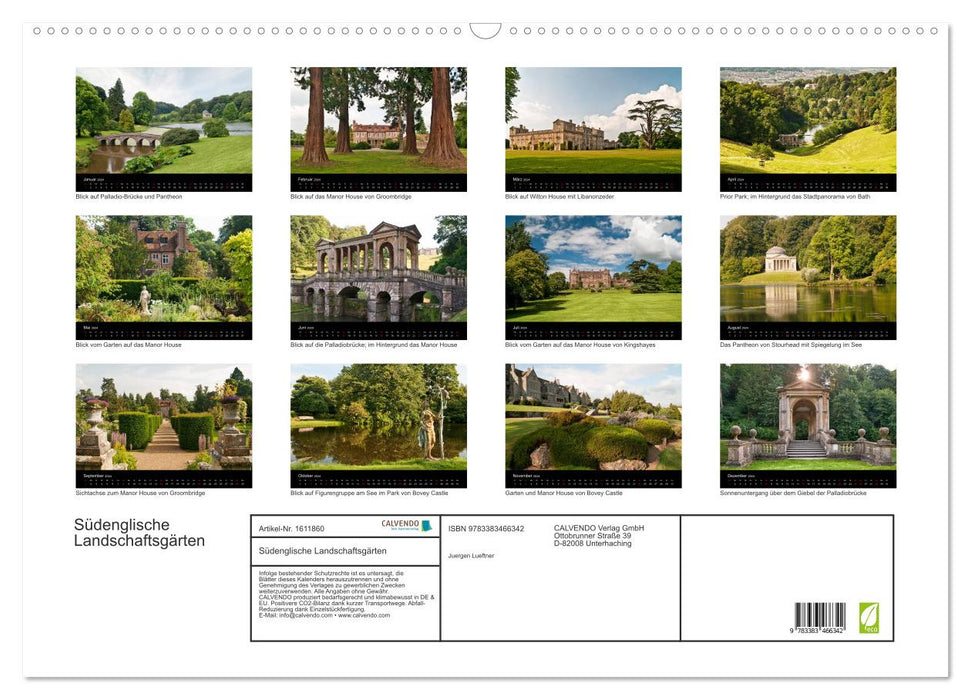 Southern English landscape gardens (CALVENDO wall calendar 2024) 