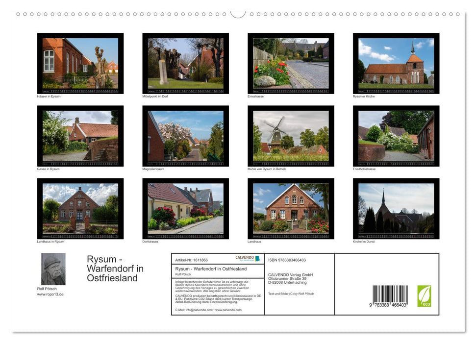 Rysum - Warfendorf in East Frisia (CALVENDO Premium Wall Calendar 2024) 