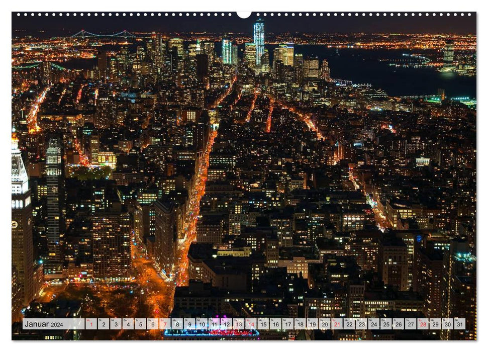 Big City Lights - metropolises in a glow of lights (CALVENDO wall calendar 2024) 