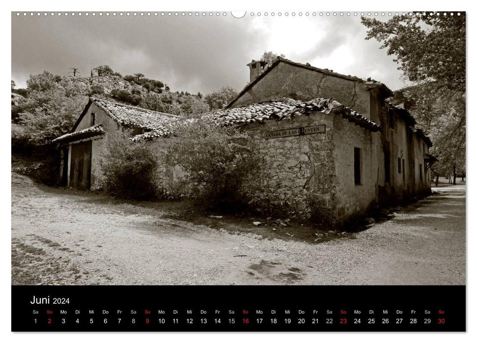 Spanien Impressionen in Schwarz-Weiß (CALVENDO Wandkalender 2024)