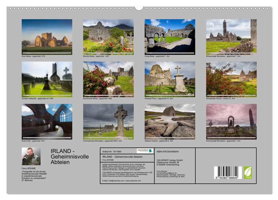 IRELAND - Mysterious Abbeys (CALVENDO Premium Wall Calendar 2024) 