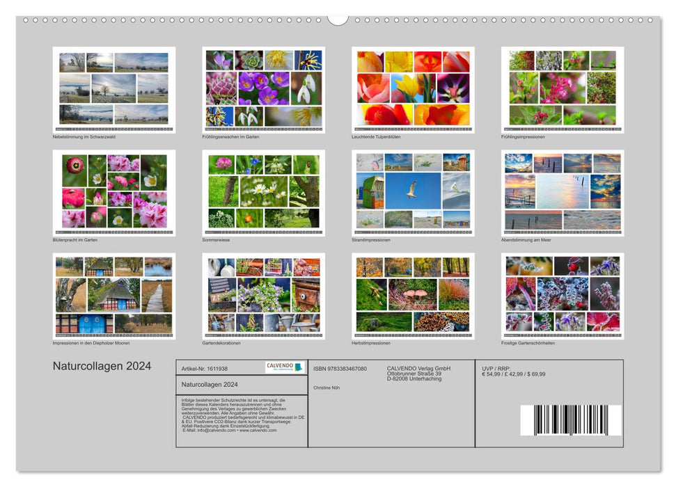 Nature collages 2024 (CALVENDO wall calendar 2024) 