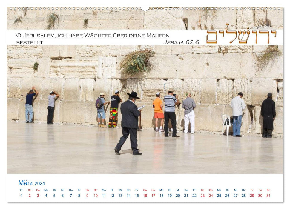 Jerusalem. Kalender mit Bibelworten (CALVENDO Wandkalender 2024)