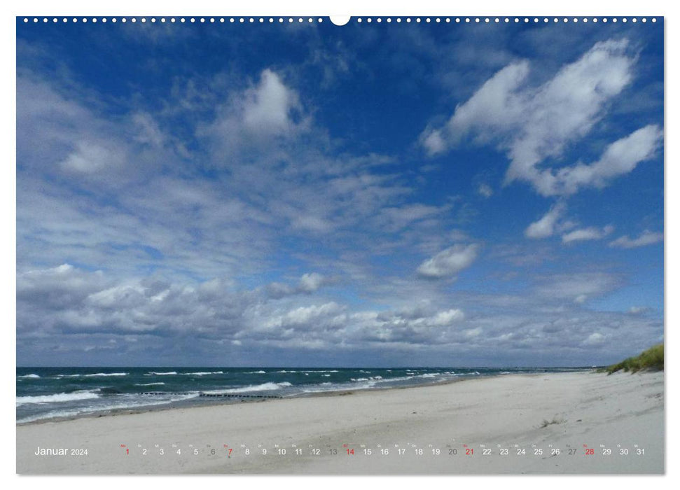 Wo de Ostseewellen trecken an den Strand 2024 (CALVENDO Premium Wandkalender 2024)
