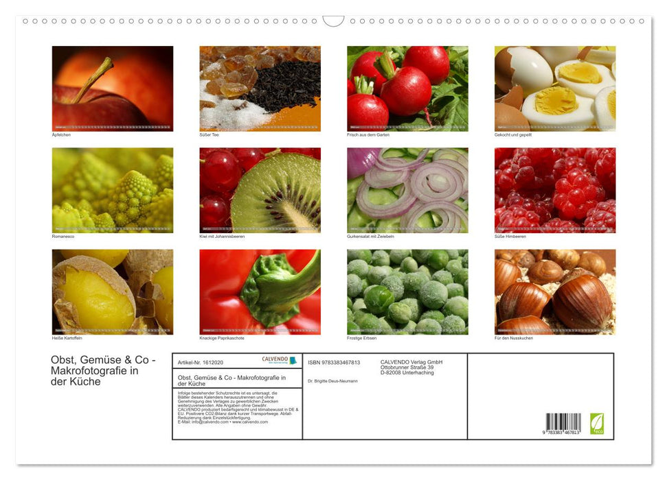 Fruit, vegetables &amp; co - macro photography in the kitchen (CALVENDO wall calendar 2024) 