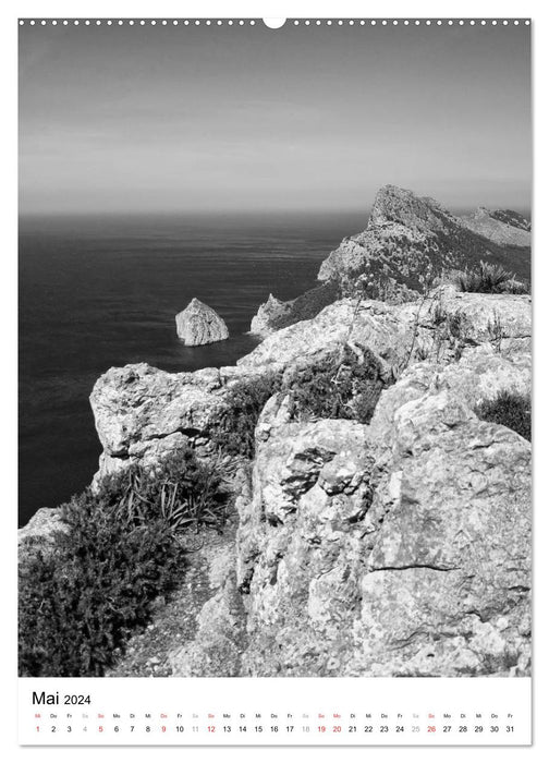 Mallorca impressions in black and white (CALVENDO Premium Wall Calendar 2024) 