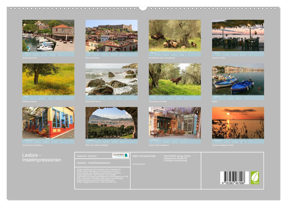 Lesbos - Impressions d'îles (Calendrier mural CALVENDO Premium 2024) 