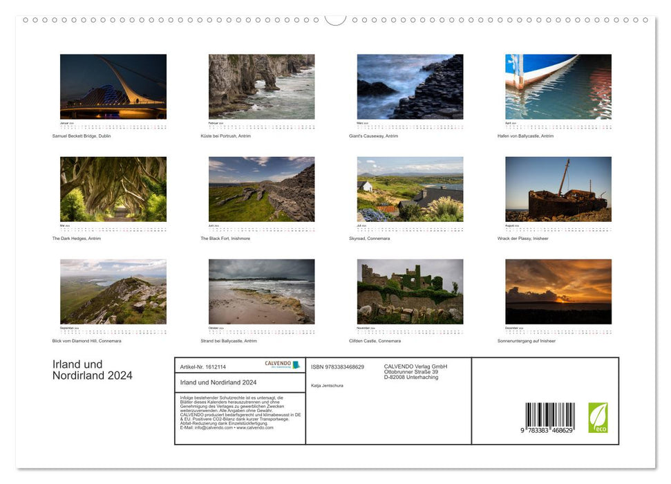 Irlande et Irlande du Nord 2024 (Calvendo Premium Wall Calendar 2024) 