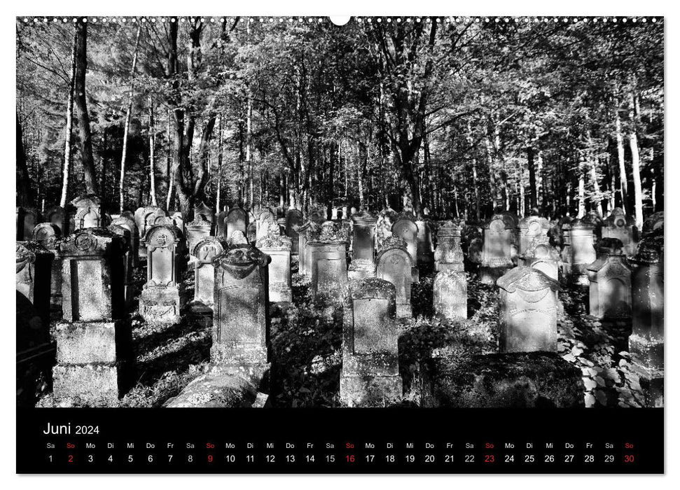 Jewish Gravyards / Jewish Cemeteries (CALVENDO Premium Wall Calendar 2024) 