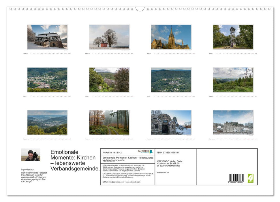 Emotional moments: Churches – a community worth living in. (CALVENDO wall calendar 2024) 