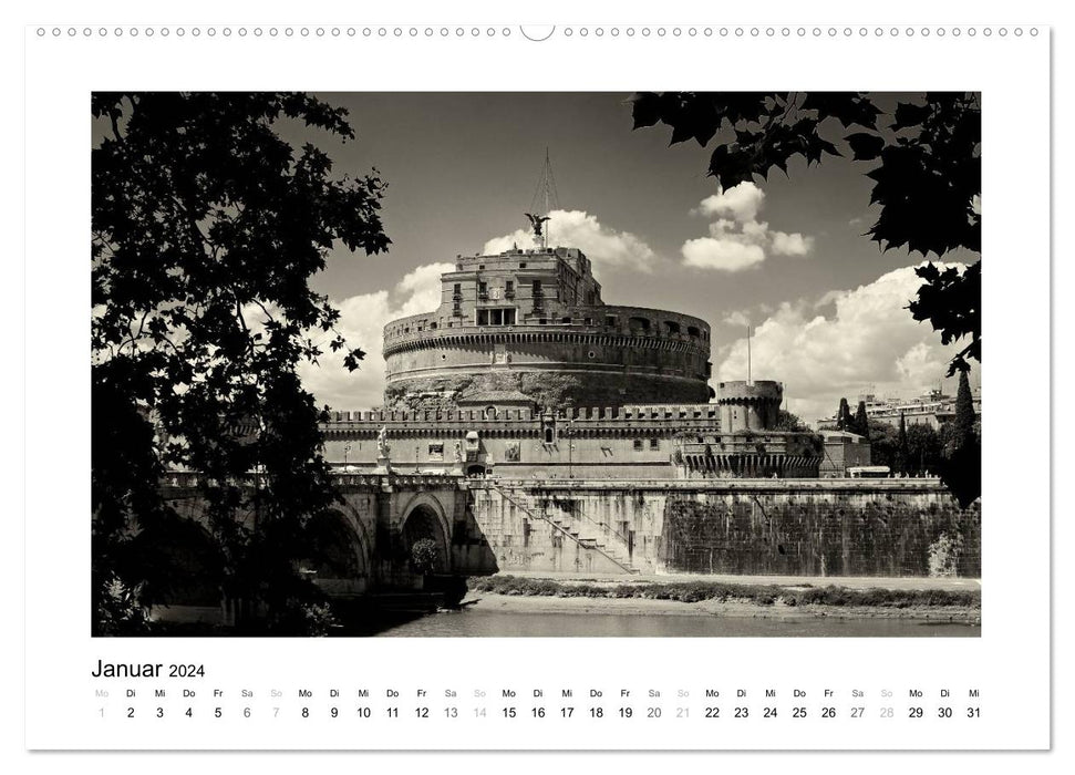 Rome in black and white (CALVENDO wall calendar 2024) 