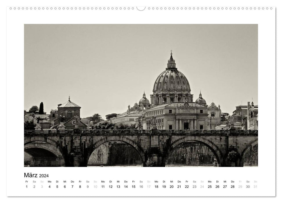 Rome in black and white (CALVENDO wall calendar 2024) 