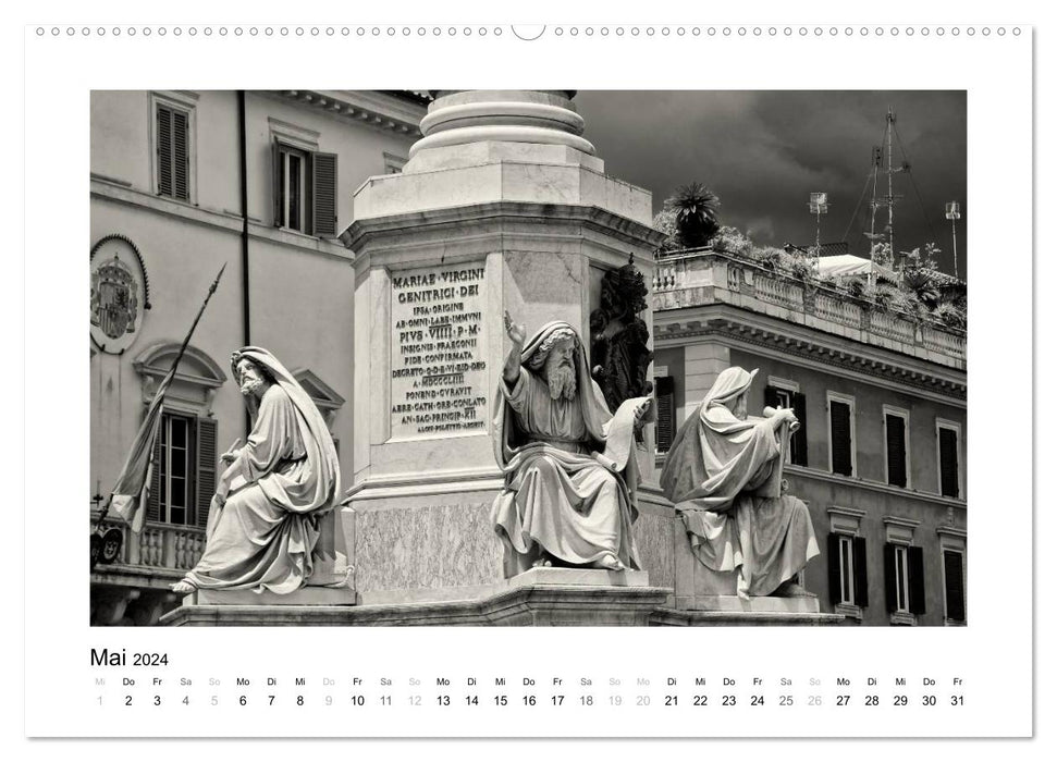 Rome in black and white (CALVENDO wall calendar 2024) 