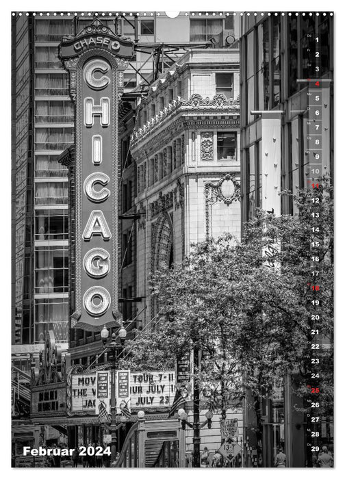 CHICAGO Vertical Impressions (CALVENDO Wall Calendar 2024) 