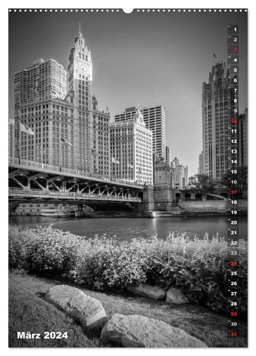 CHICAGO Vertikale Impressionen (CALVENDO Wandkalender 2024)