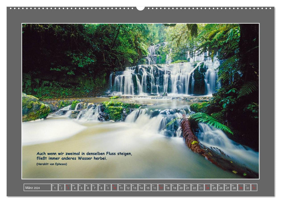 Natural wonders of New Zealand - in pictures and text (CALVENDO wall calendar 2024) 