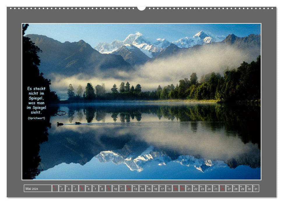 Naturwunder Neuseeland - in Bild und Text (CALVENDO Wandkalender 2024)