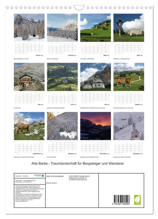 Alta Badia – Traumlandschaft für Bergsteiger und Wanderer (CALVENDO Wandkalender 2024)