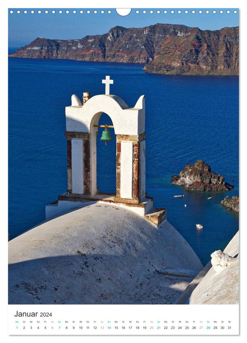 Santorin - île de rêve de Grèce (calendrier mural CALVENDO 2024) 